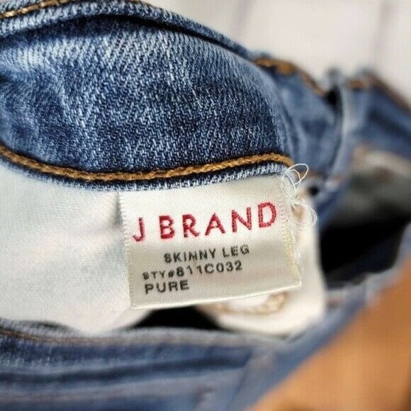 J Brand Womens Skinny Jeans Blue Size 27 Button Zipper Pockets Pure Medium Wash - Picture 7 of 10